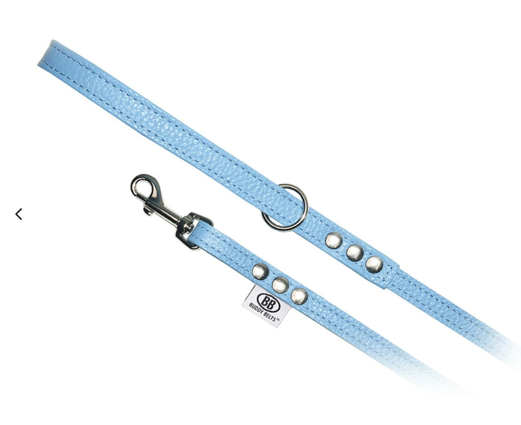 Permanent All Leather Leash in Blue